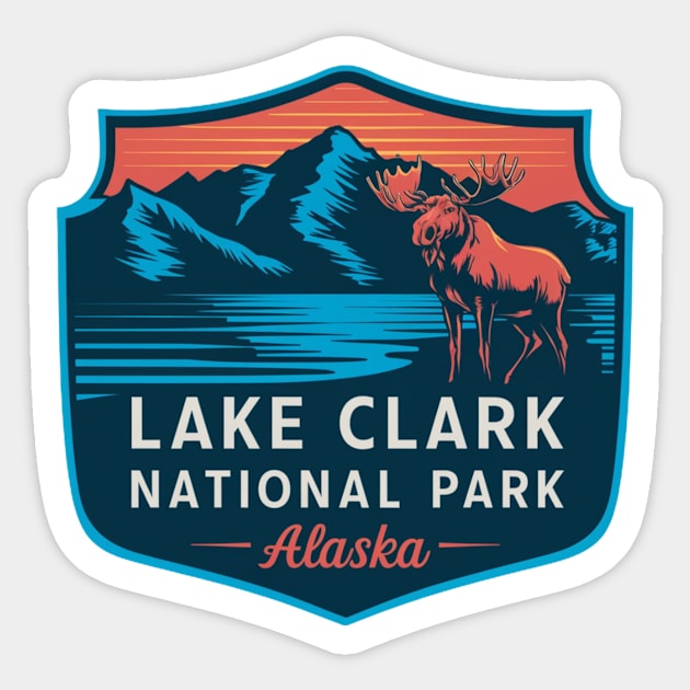 Majestic Lake Clark National Park Sticker by Perspektiva